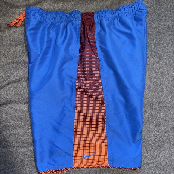 Nike XXL Blue And Orange Men's Mesh Lined Swim Trunk Board Shorts Swoosh - Picture 6 of 6